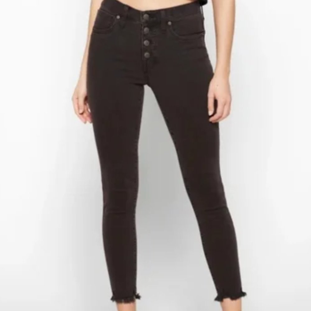 Madewell skinny raw hem jeans